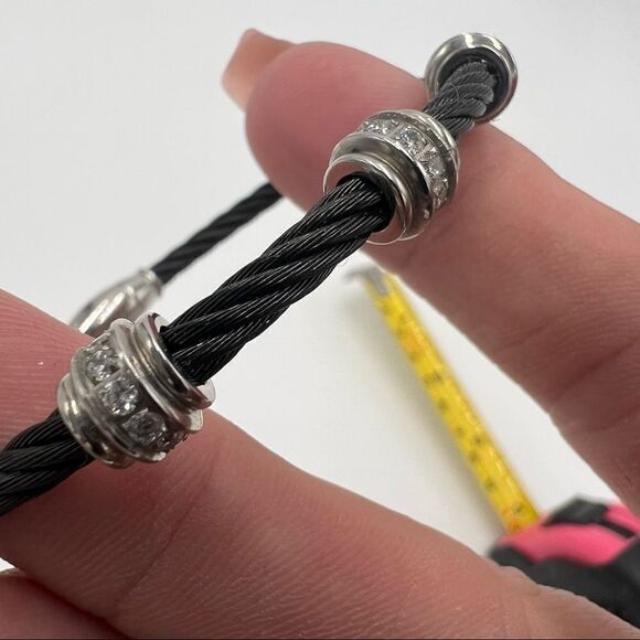 GM China Stainless Steel Twisted Black Rope Magnetic Bracelet - Picture 4 of 5